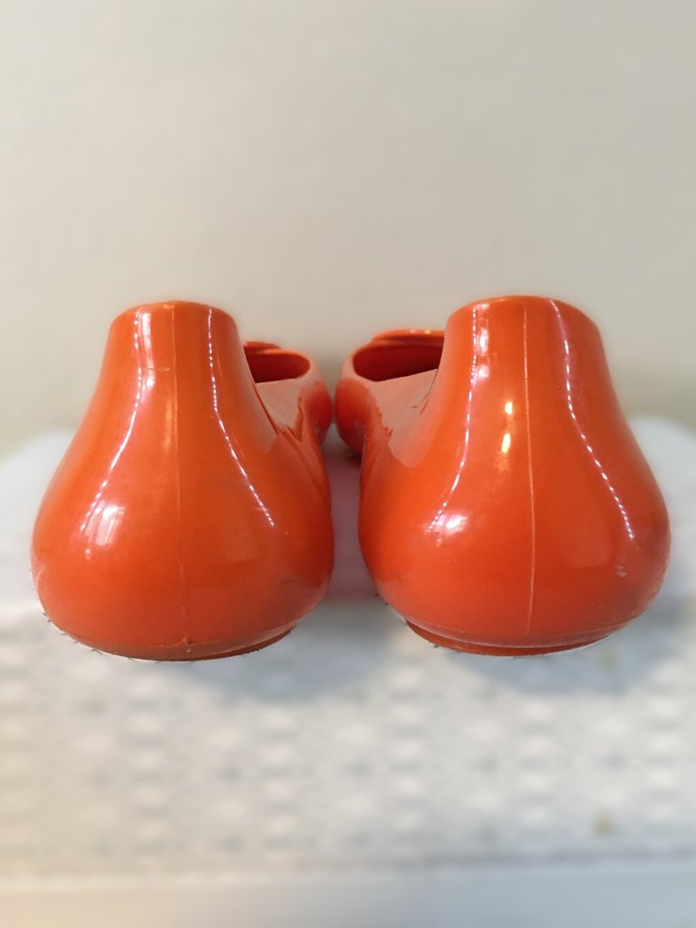 Tory Burch ⊹ Bright Orange Jelly "Reva" Flats - retired jelly style! - Picture 8 of 16